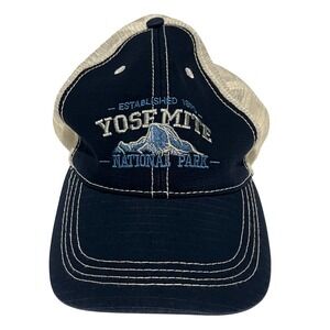 Prairie Mountain Men's Yosemite National Park Trucker Hat Navy Blue Mesh Cap